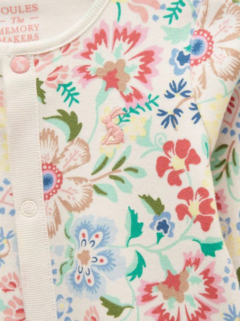 Joules Razamataz Multi Floral Cotton Babygrow