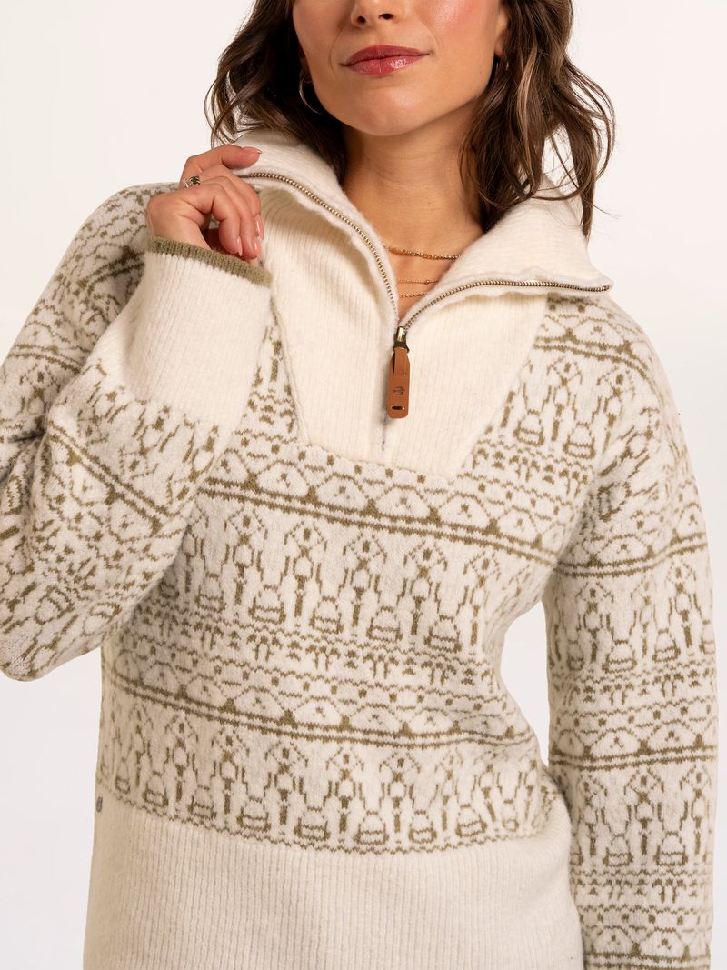 Brakeburn Ingrid Knitted Jacquard 1/4 Zip Jumper