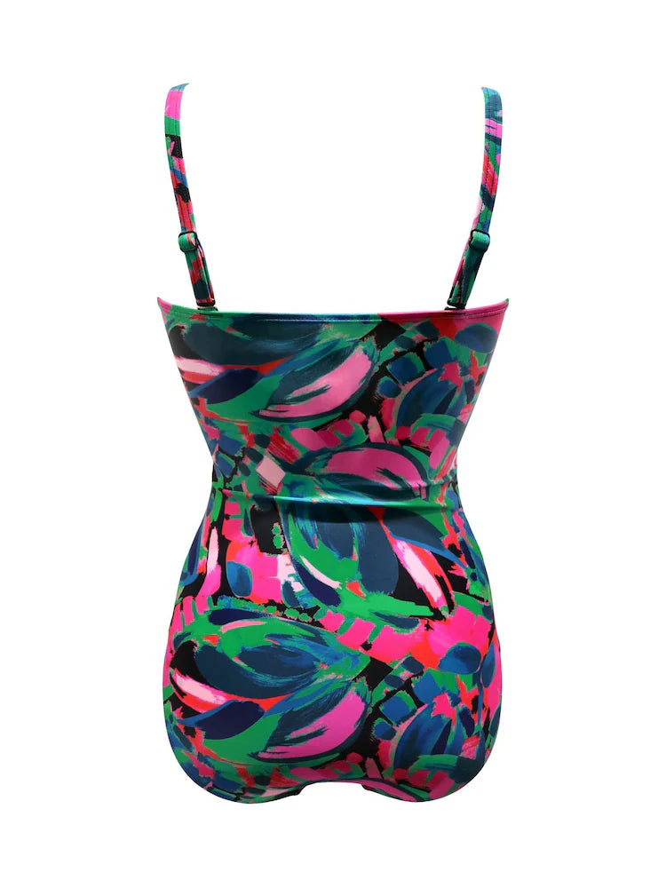 Pour Moi Black Chrome Santa Monica Removable Straps Tummy Control Swimsuit