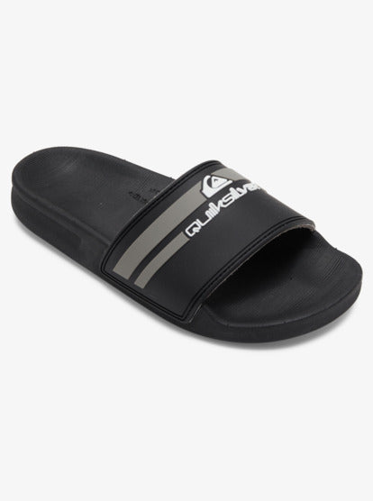 Quiksilver Rivi Slide Boys Sliders in Black/Grey/Black