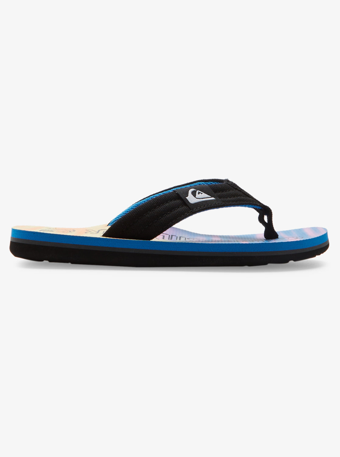 Quiksilver Molokai Layback Boys Flip Flops in Black/Blue/Pink