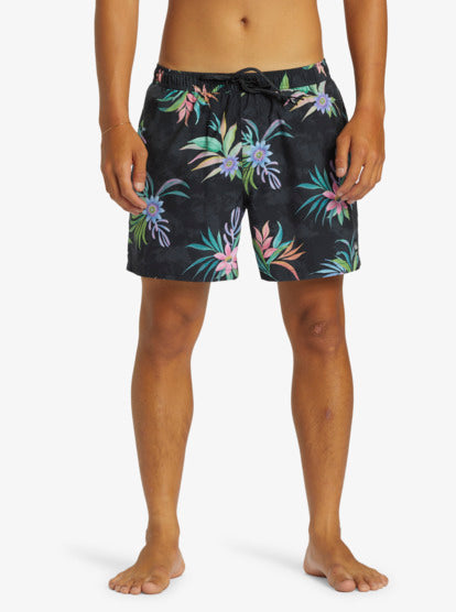 Quiksilver Everyday Mix Volley 15" Swim Shorts in Black Floral