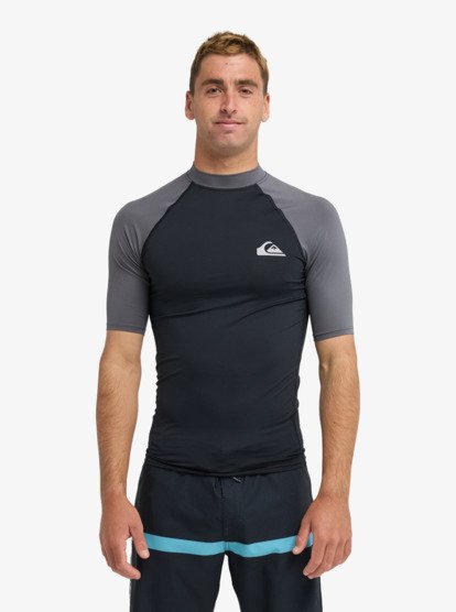 Quiksilver Everyday Rash Vest in Black/Iron Gate