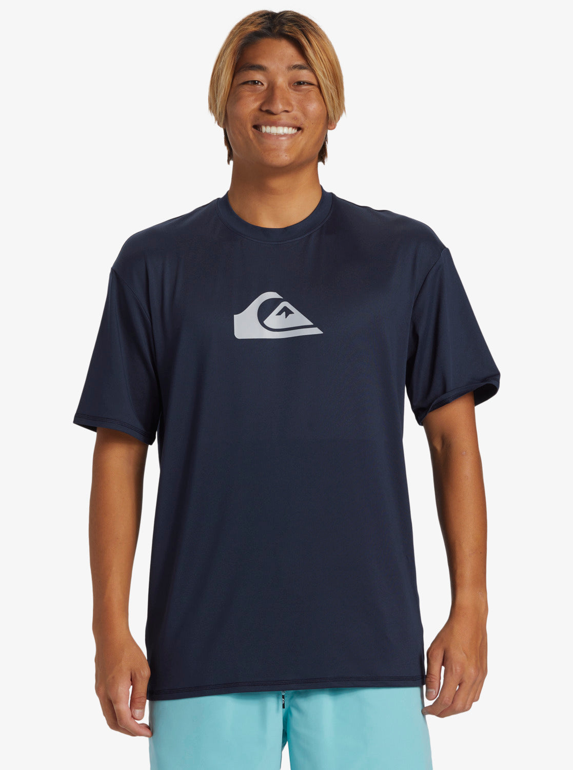 Quiksilver Everyday Surf Short Sleeve UPF 50 Surf T-Shirt in Navy Blazer