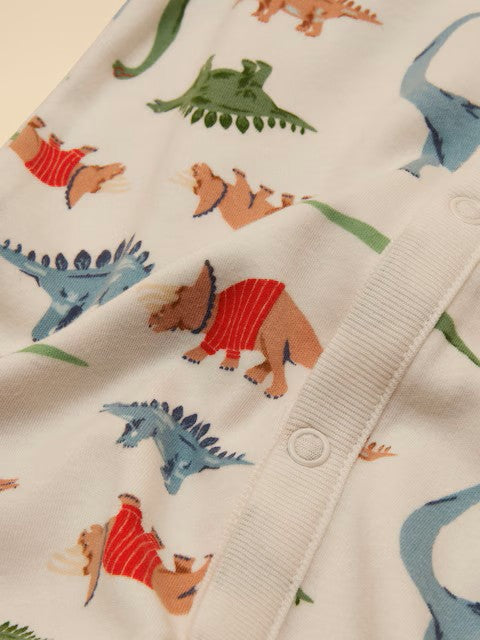 Joules Razamataz Cream Dino Cotton Babygrow