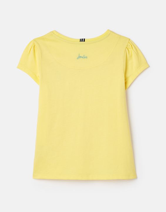 Joules Cassie Short Sleeve T-Shirt in Pale Yellow