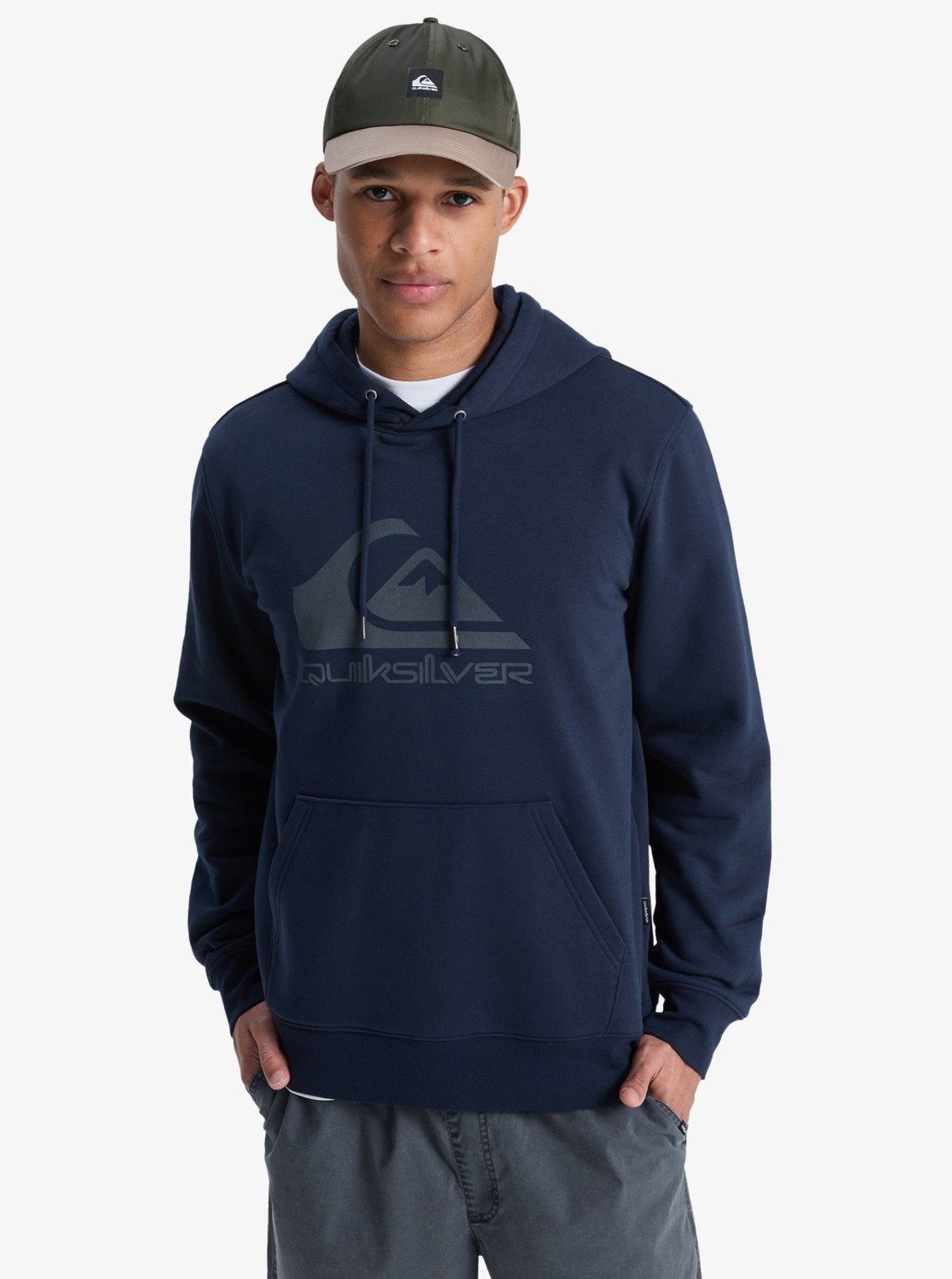 Quiksilver Comp Logo Hoodie in Navy