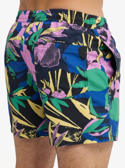 Quiksilver Everyday Printed Volley 15" Swim Shorts in Dark Navy Interact Floral