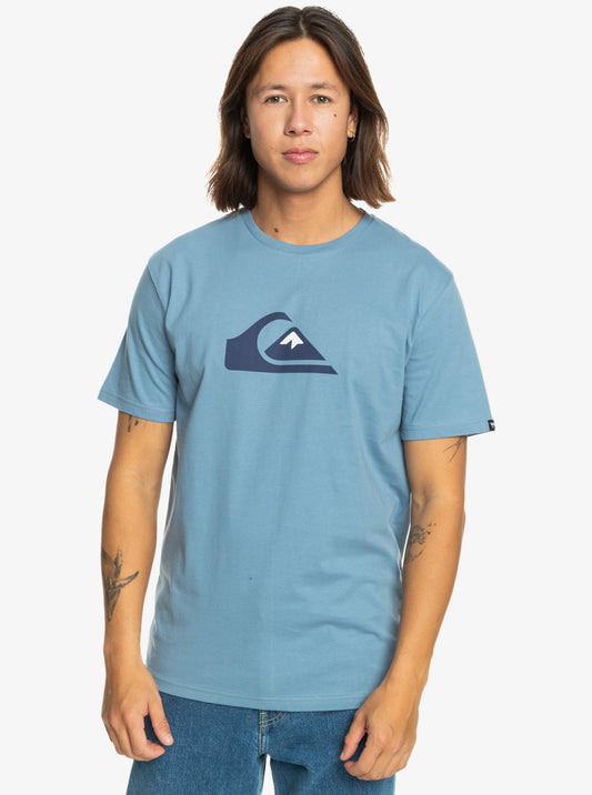 Quiksilver Comp Logo T-Shirt in Blue Shadow
