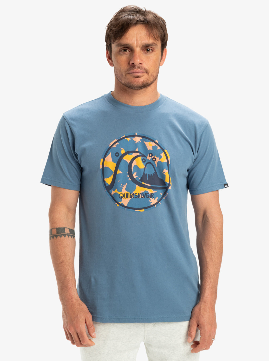 Quiksilver Evo Bubble Wrapped T-Shirt in Coronet Blue
