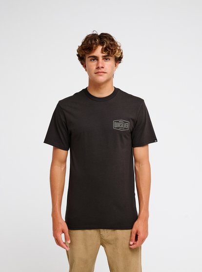 Quiksilver Ev Surf Garage Men Black Short Sleeve T-Shirt