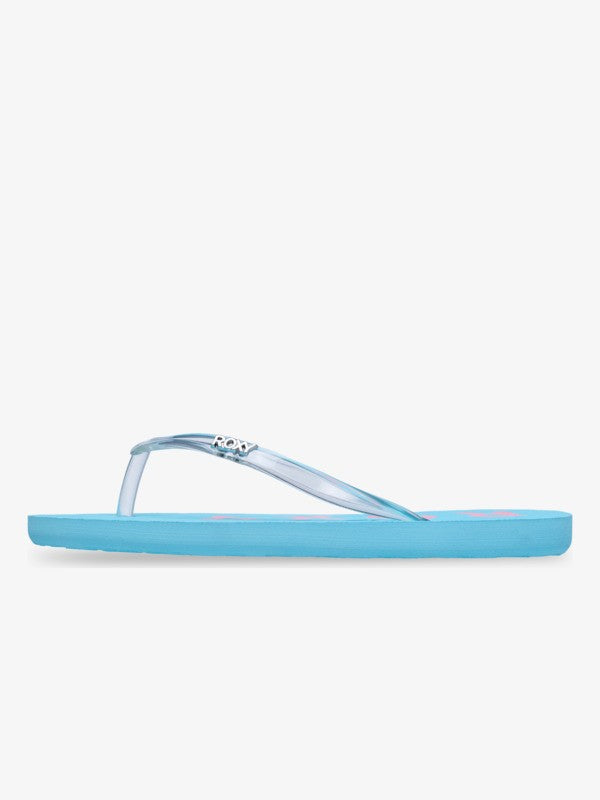 Roxy Viva Jelly Girls Flip Flops in Aqua Splah