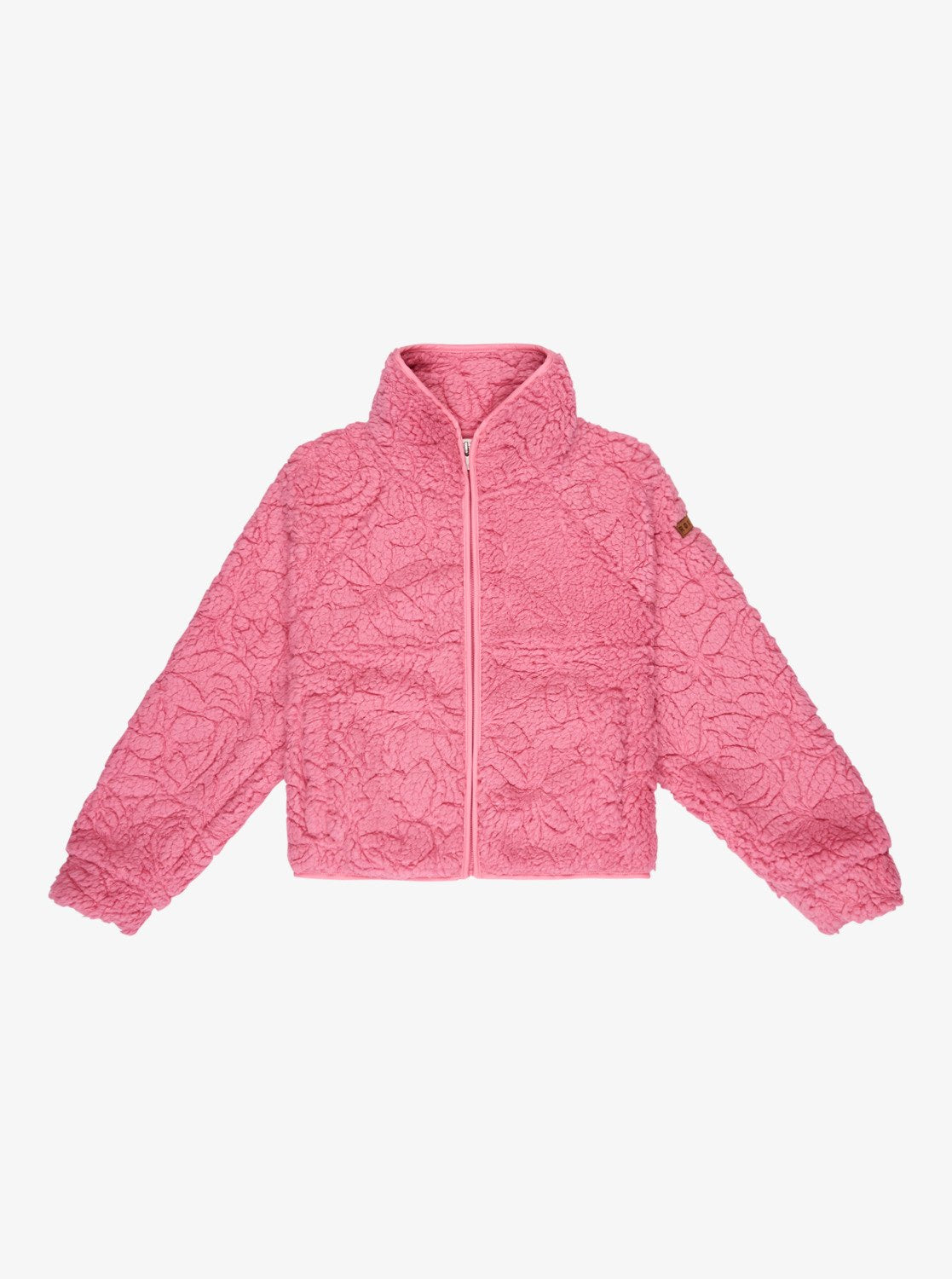 Roxy Blurry Cloud Girls Full Zip Fleece in Pink Cosmos