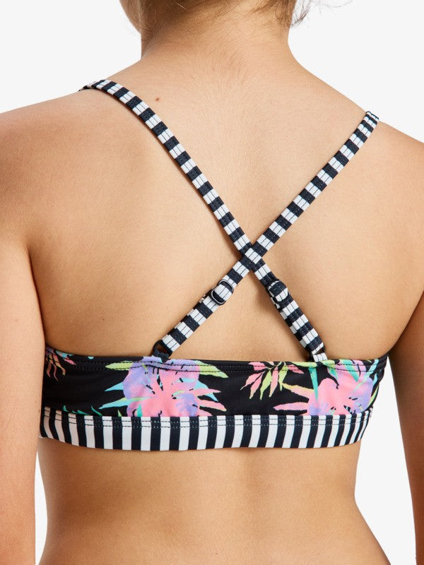 Roxy Active Girls Bikini in Anthracite Aquarella