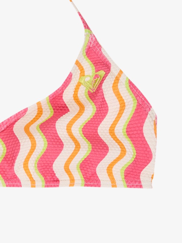 Roxy Bold Waves Girls Bralette Bikini in Papaya Bold Waves