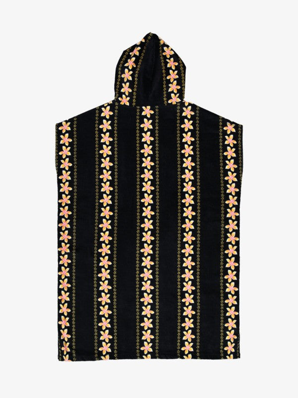 Roxy Stay Magical Printed Poncho Towel in Anthricite Hibiscus