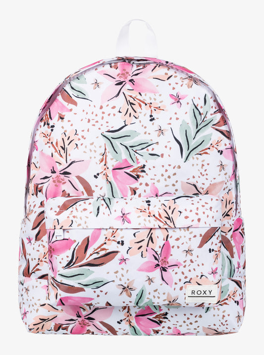 Roxy Sugar Baby 16L Small Backpack in White Happy Tropical Swim