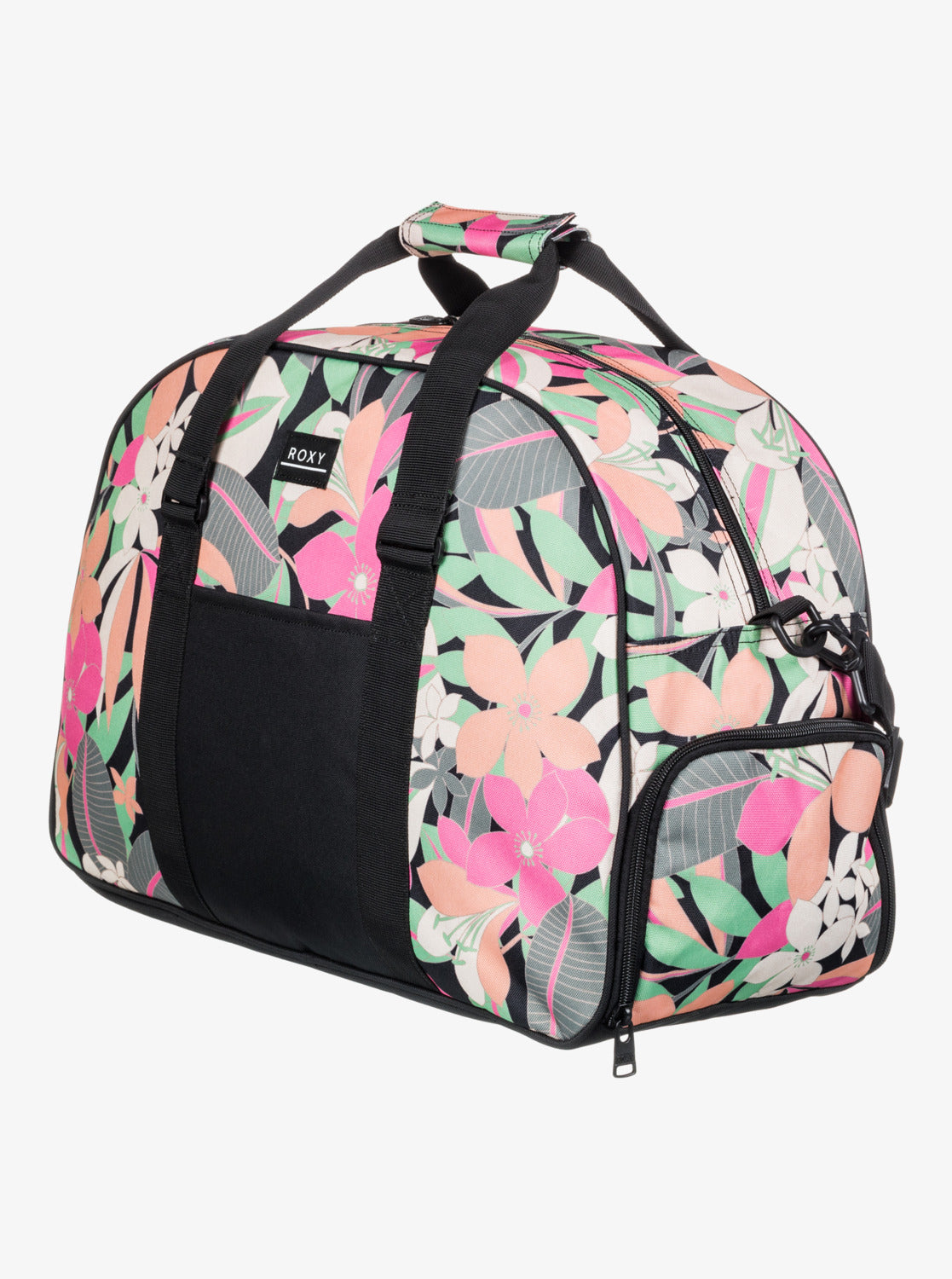 Roxy Feel Happy Medium Duffle Bag in Anthracite Palm Song
