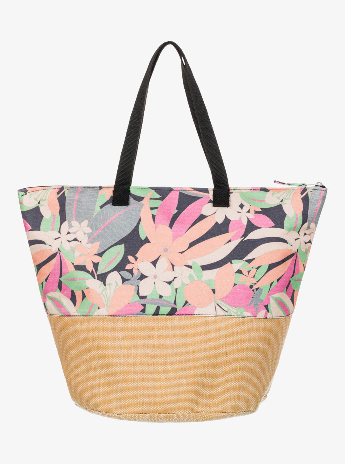 Roxy Waikiki Life Tote Bag in Anthracite Palm Song