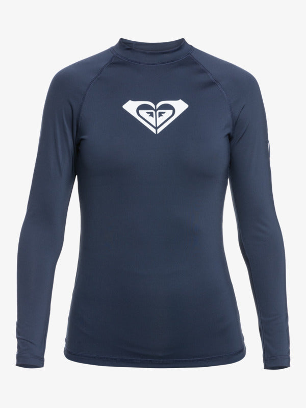 Roxy Girls Whole Hearted Long Sleeved Rash Vest in Navy