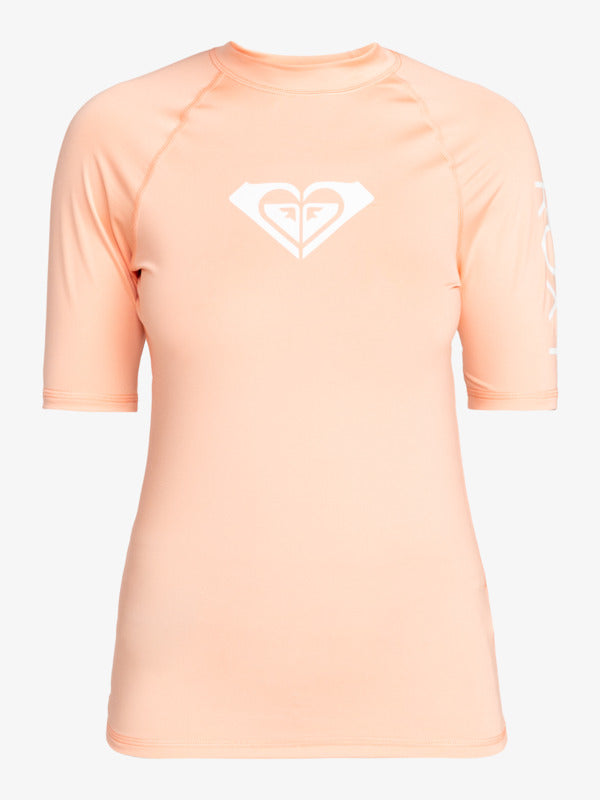 Roxy Whole Hearted Short Sleeve UPF 50 Rash Vest in Salmon