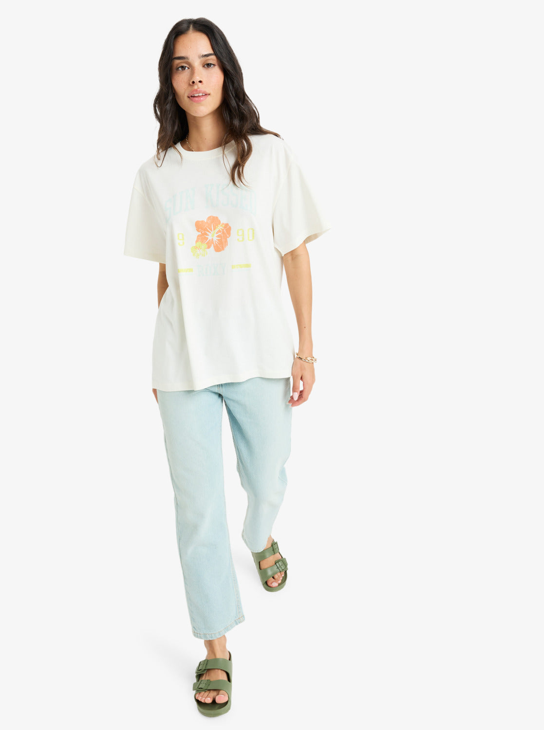 Roxy Hangloose The Sky Loose Fit T-Shirt in Egret