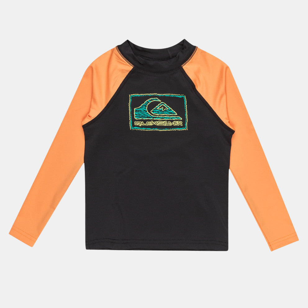 Quiksilver Everyday Boys UPF 50 Rash Vest in Black/Orange