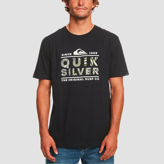 Quiksilver Logo Print T-Shirt in Black
