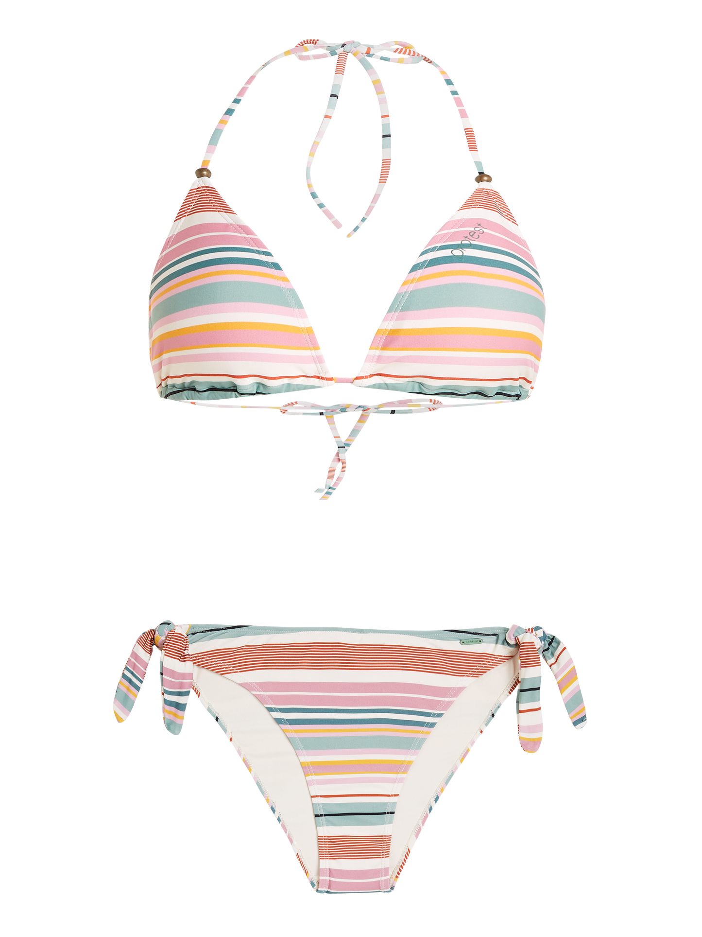 Protest Palm Cove 23 Striped Triangle Bikini in Dusty Rose