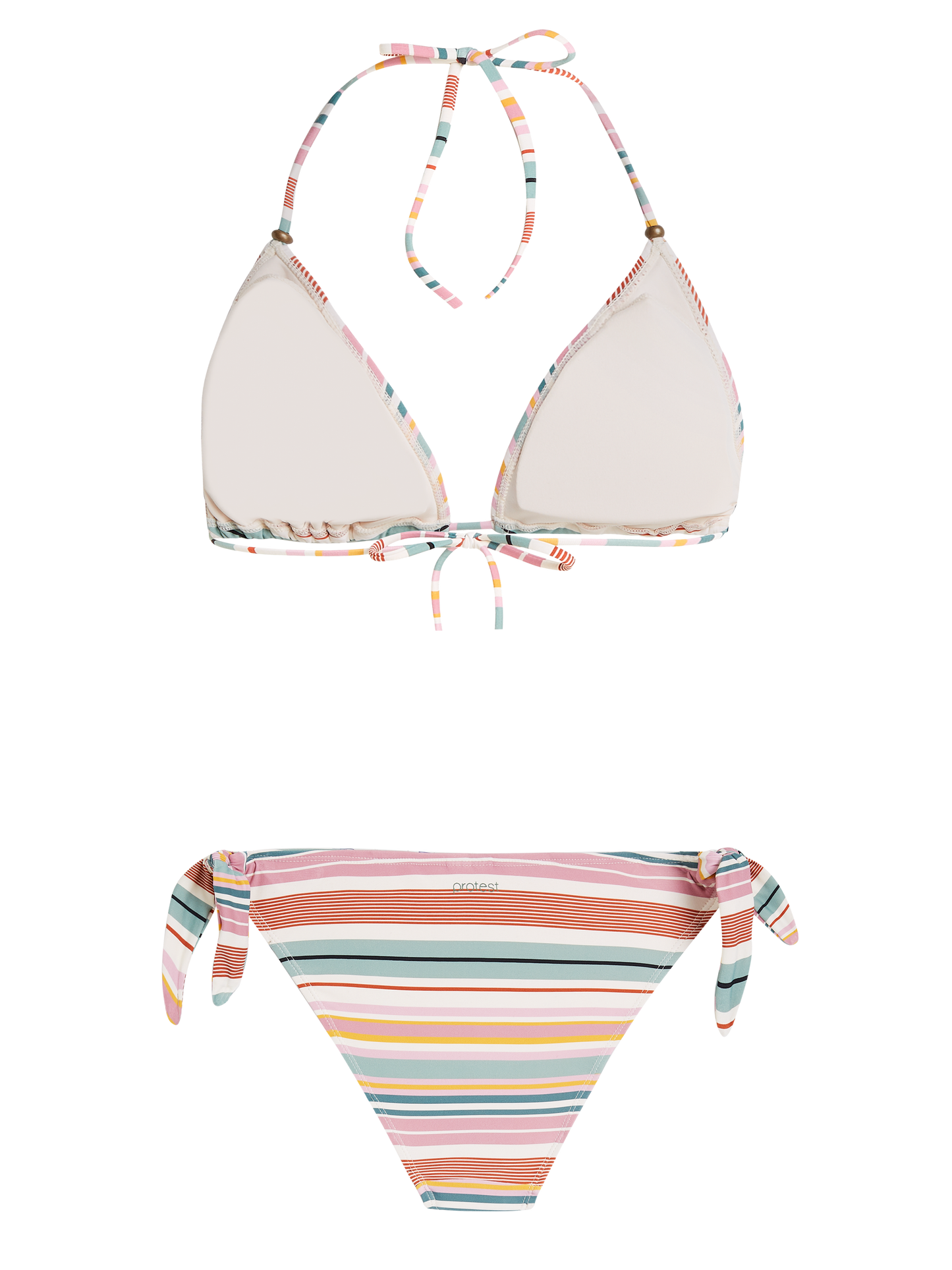 Protest Palm Cove 23 Striped Triangle Bikini in Dusty Rose