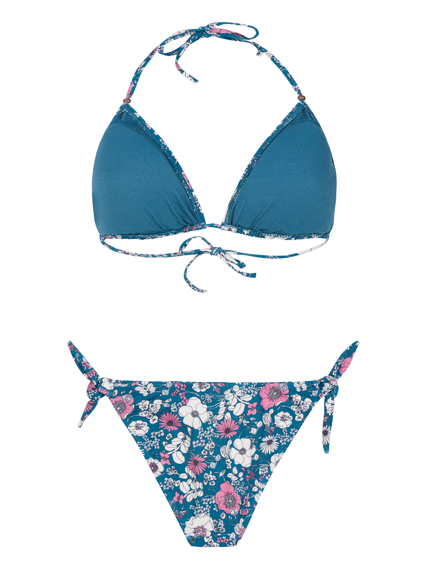 Protest Moloko Floral Triangle Bikini in Raku Blue