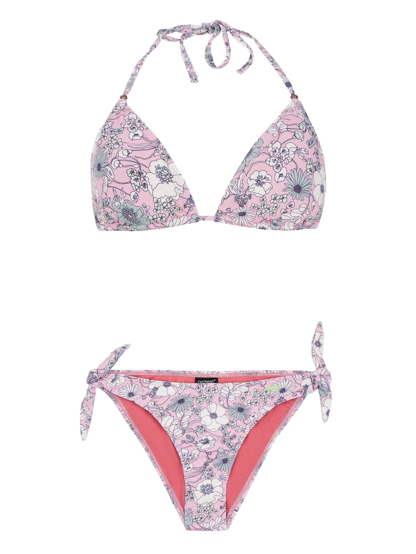 Protest Moloko Floral Triangle Bikini in Pillow Pink