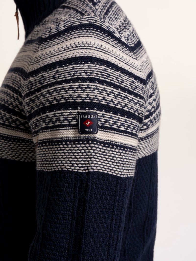 Brakeburn Crossharbour Fairisle 1/2 Neck Knitted Jumper
