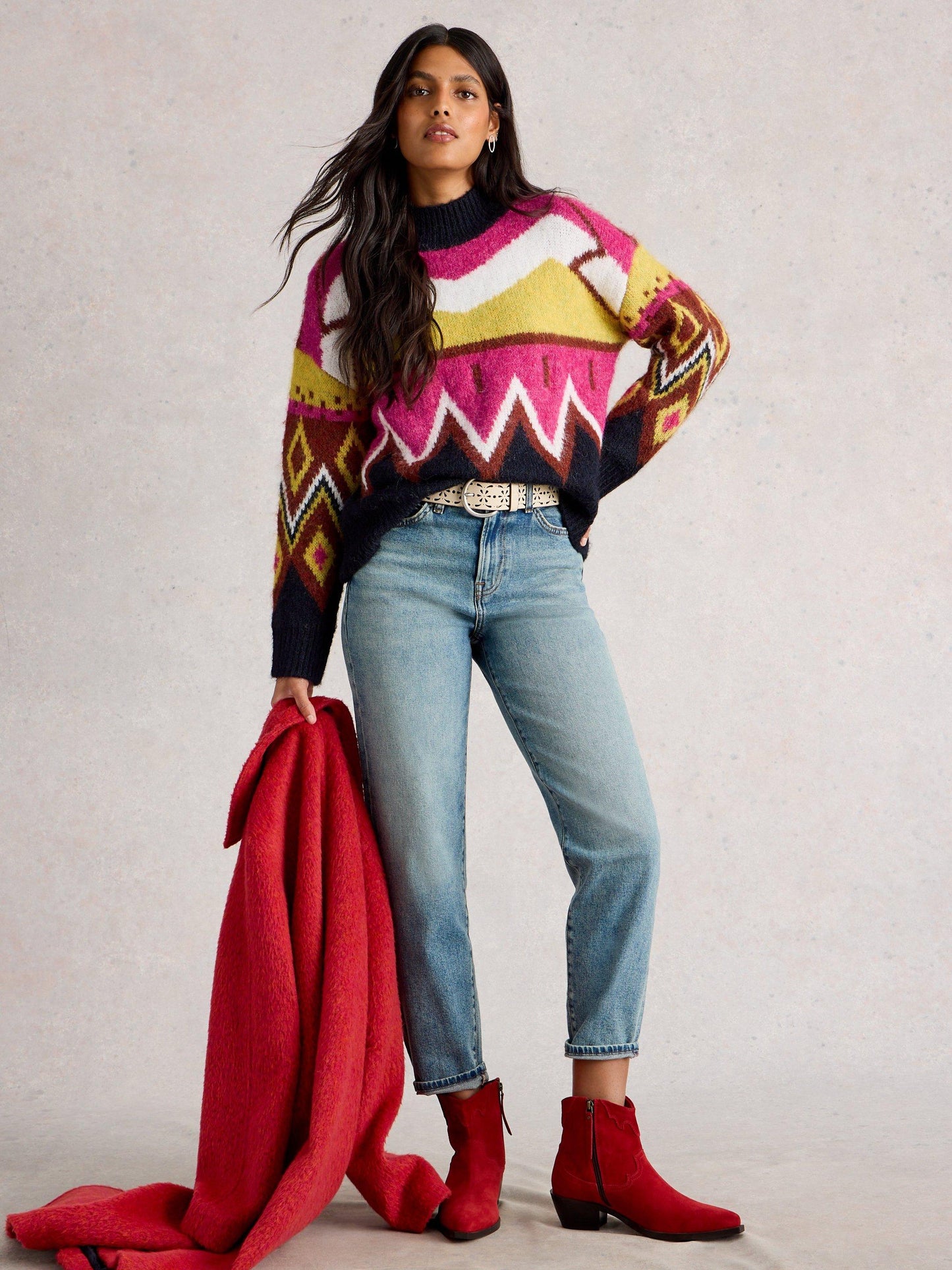 White Stuff Alice Abstract Jumper
