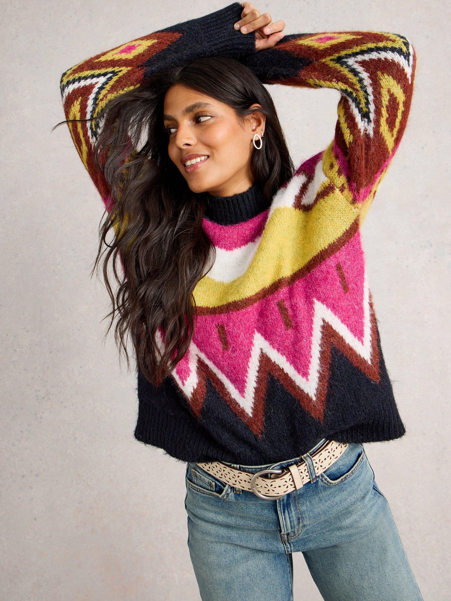 White Stuff Alice Abstract Jumper