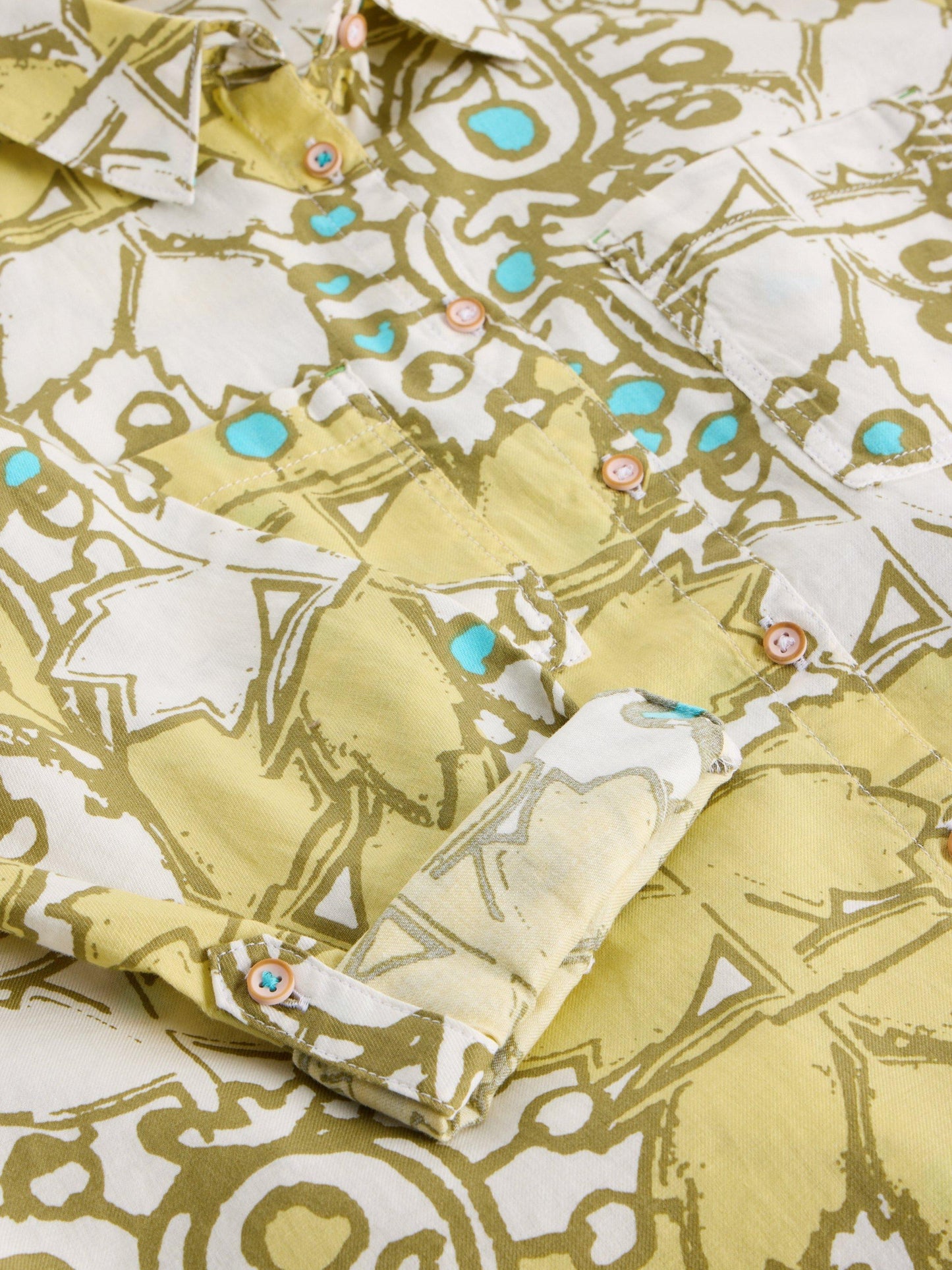 White Stuff Sophie Cotton Shirt in Yellow Multi