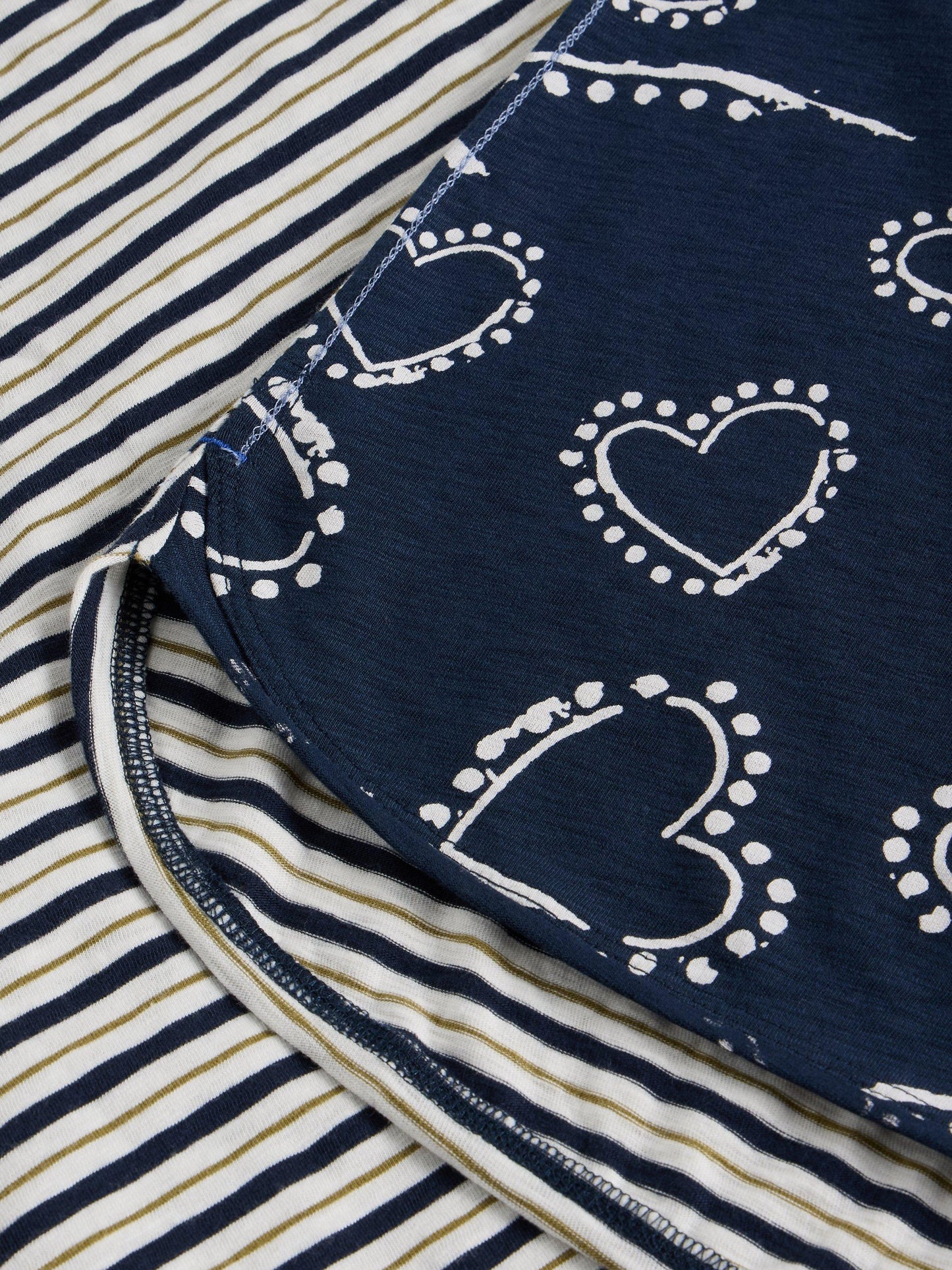 White Stuff Clara Long Striped Top in Navy Multi