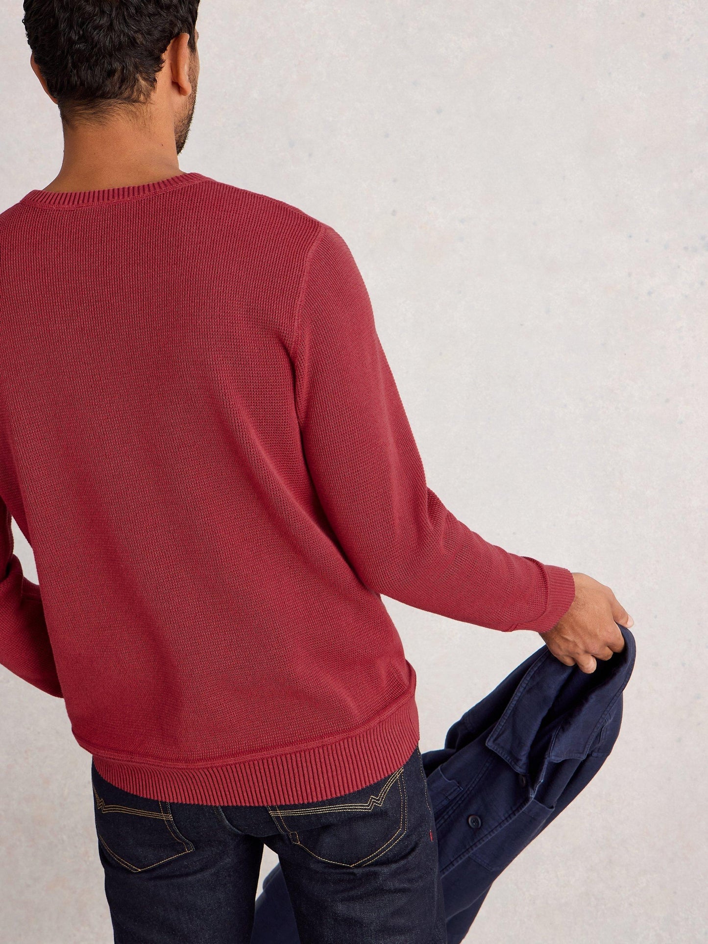 White Stuff Attadale Crew Neck Jumper in Dark Red
