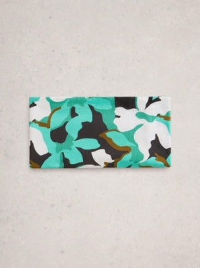 White Stuff Versatile Neck Jersey Roll in Teal Print