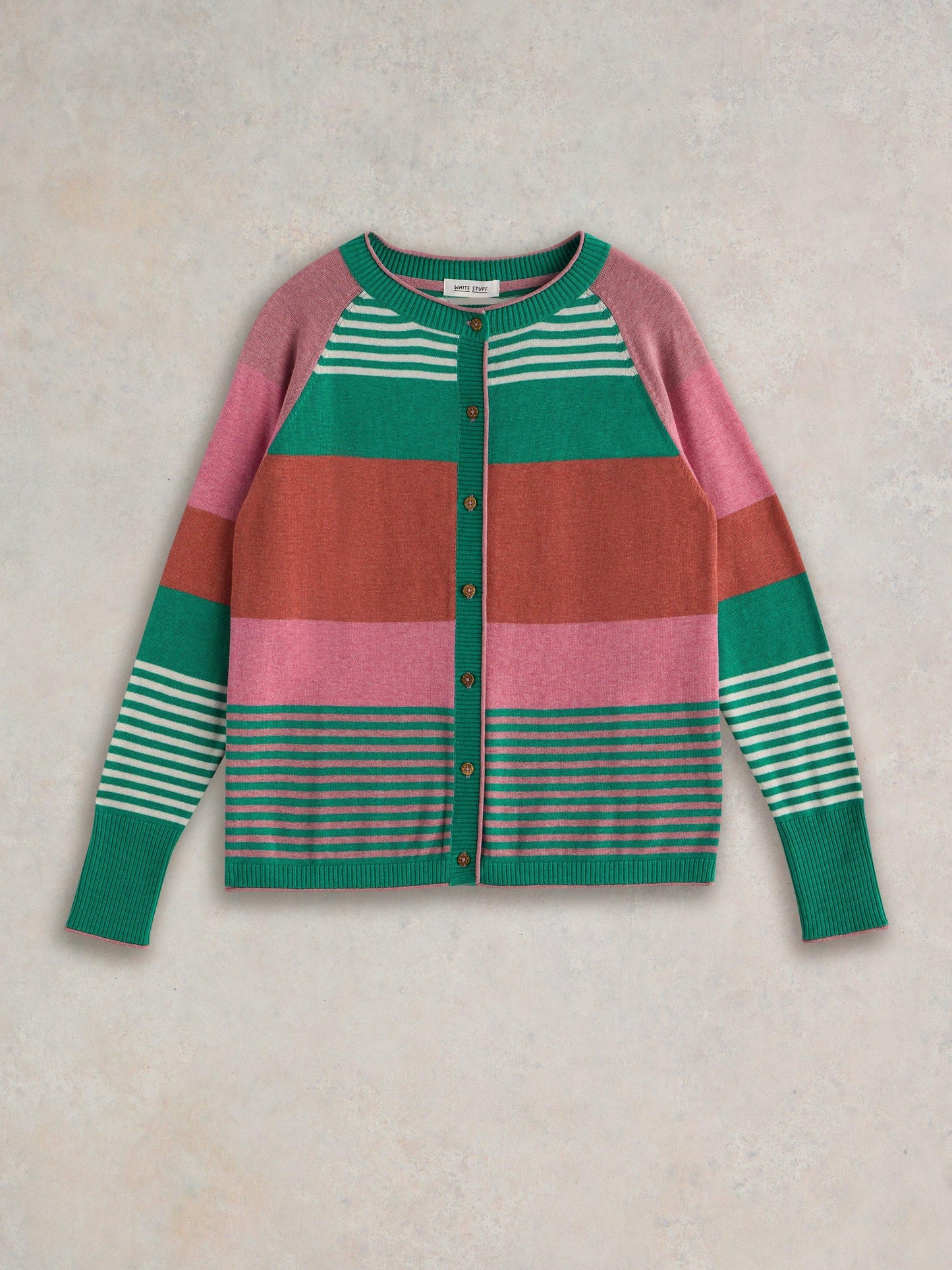 White Stuff LuLu Stripe Crew Neck Cardi
