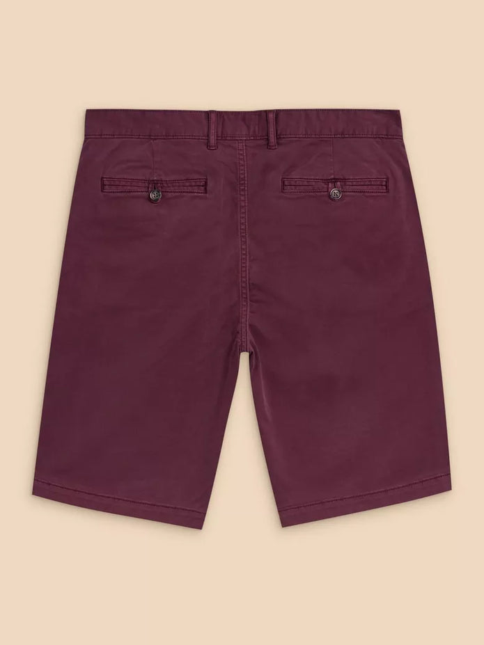 White Stuff Sutton Organic Chino Shorts in Dark Plum