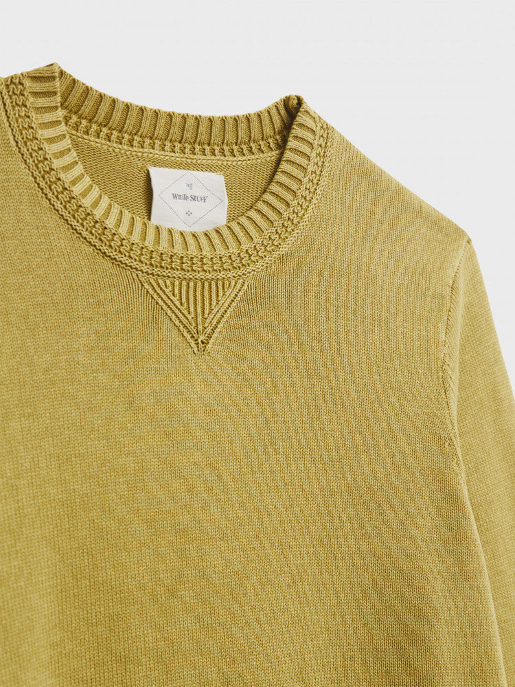 White Stuff Cliffton Crew Sweat in Mid Yellow