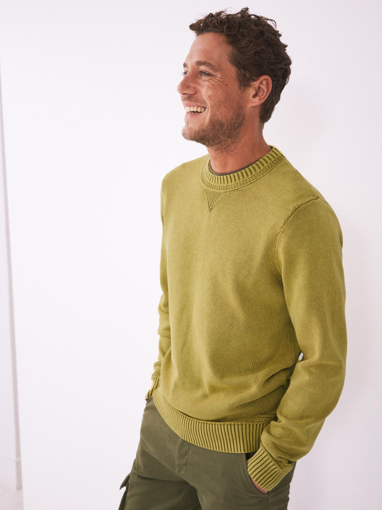 White Stuff Cliffton Crew Sweat in Mid Yellow