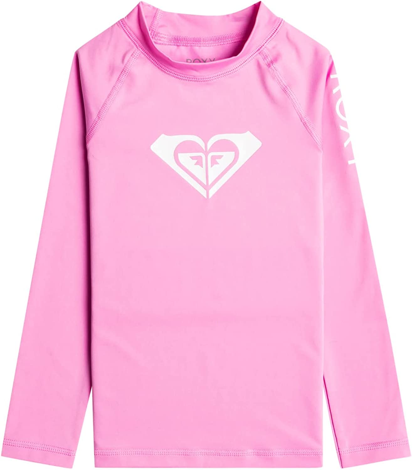 Roxy Girls Whole Hearted Long Sleeved Rash Vest in Pink