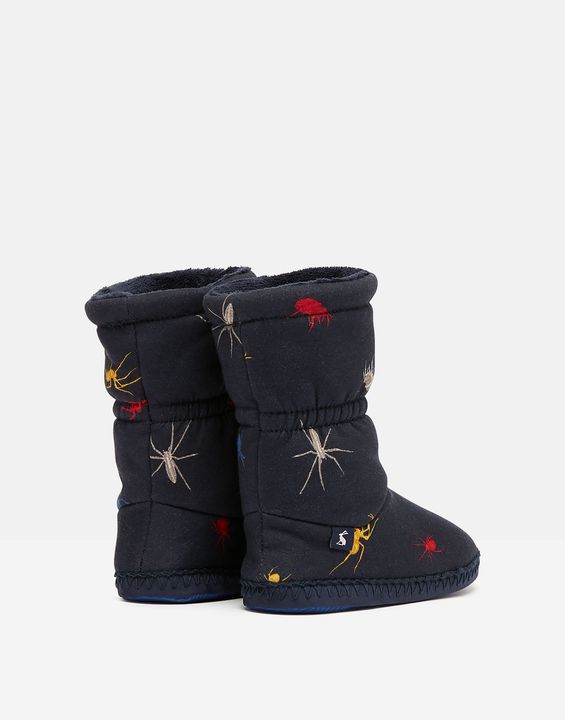 Joules Padabout Slippers in Navy Spiders