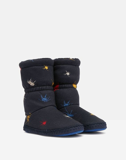Joules Padabout Slippers in Navy Spiders