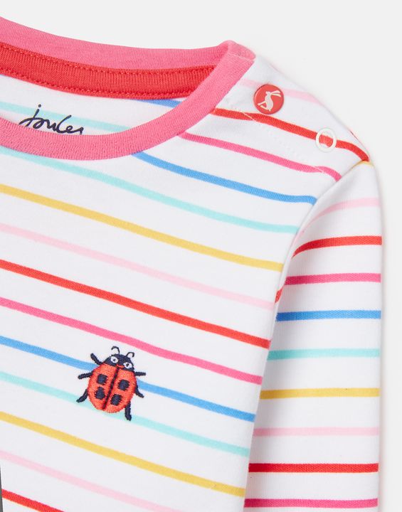 Joules Island Artwork Long Sleeve T-Shirt in Ladybird Multi Stripe