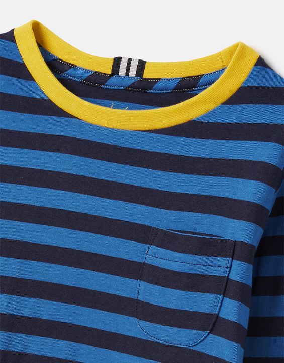 Joules Marlin Long Sleeve Stripe T-Shirt in Blue Stripe