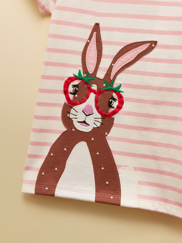 Joules Astra Girls Pink Bunny T-Shirt