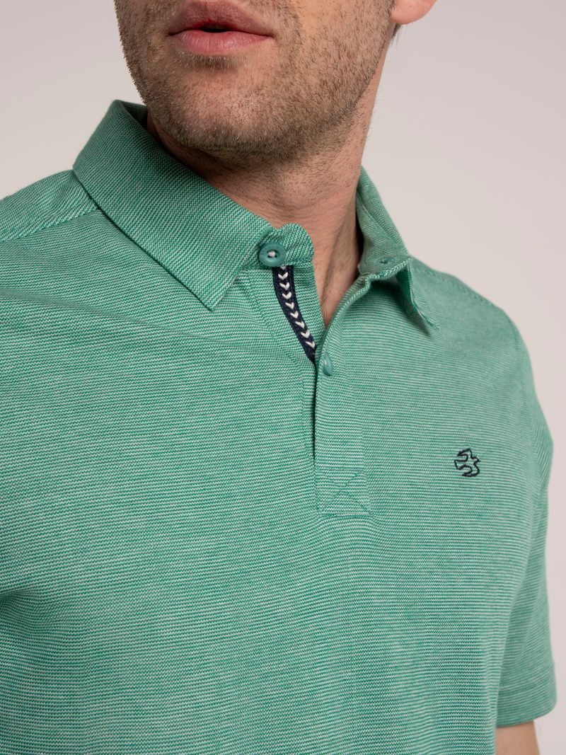 Brakeburn Sandown Micro Stripped Polo in Green